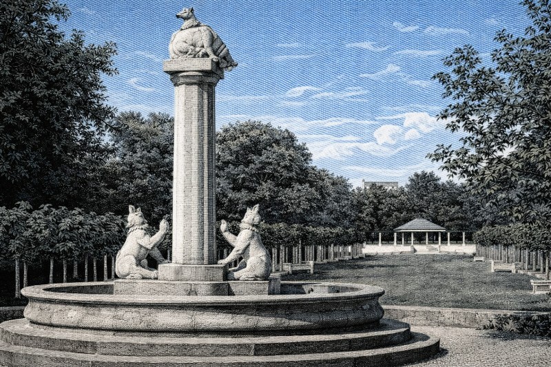 Illustration: Bärenbrunnen in Hamm