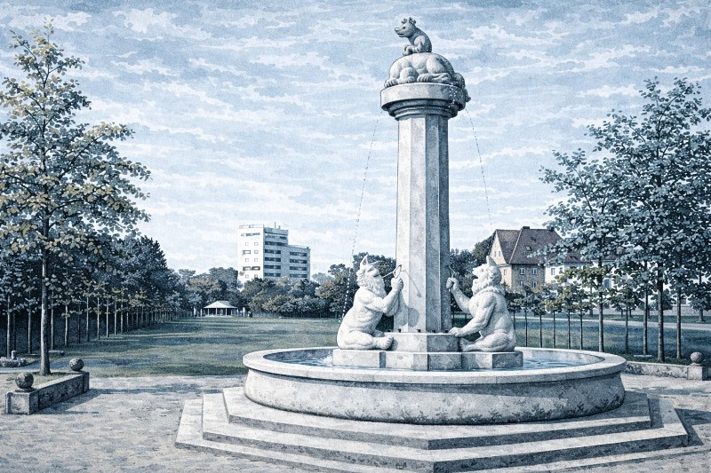 Illustration: Bärenbrunnen in Hamm