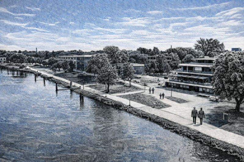 Illustration: Pauluskirche & Innenstadt in Hamm (Westfalen)